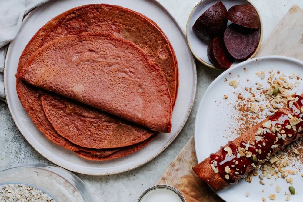 10 Gezonde pannenkoeken recepten met rode bieten