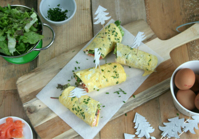 Omelet wrap met zalm