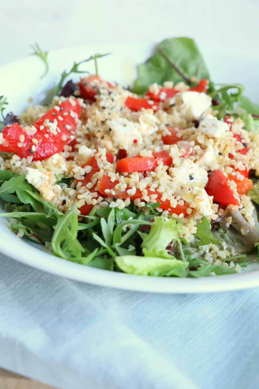Bulgur salade met geroosterde paprika 