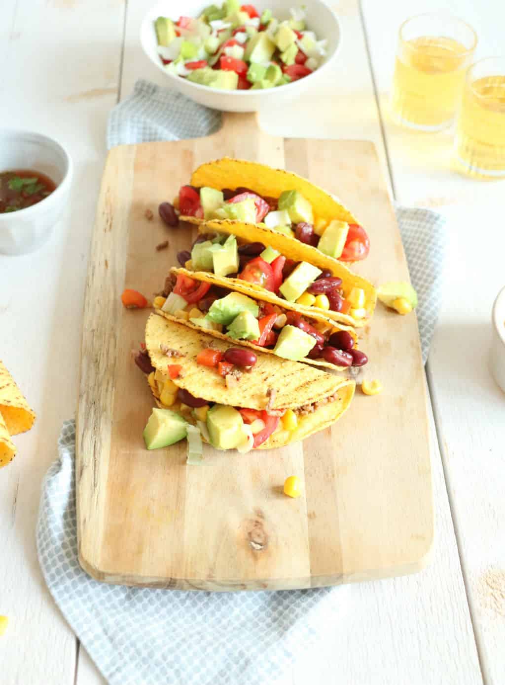 taco's met gehakt en tomatensalsa