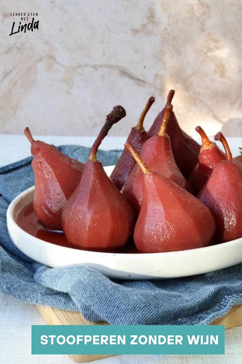 Stoofperen zonder alcohol zonder wijn