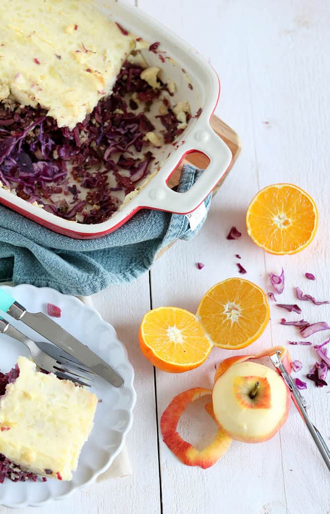 ovenschotel met rode kool en gehakt