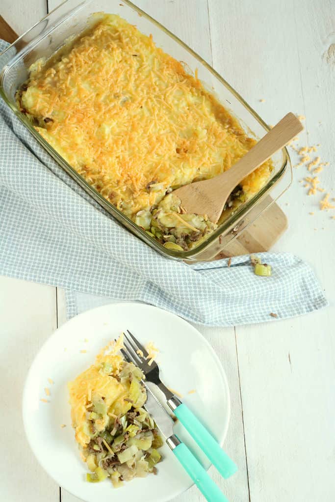 Prei ovenschotel met gehakt