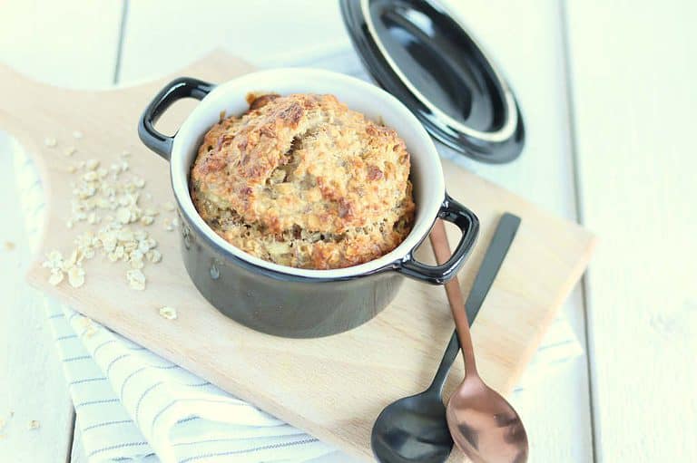 Havermout met pindakaas uit de oven