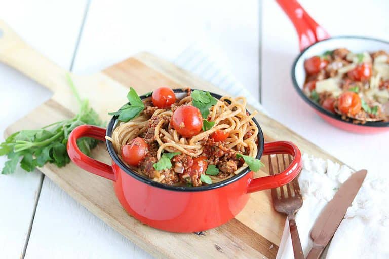 Spaghetti met champignonsaus