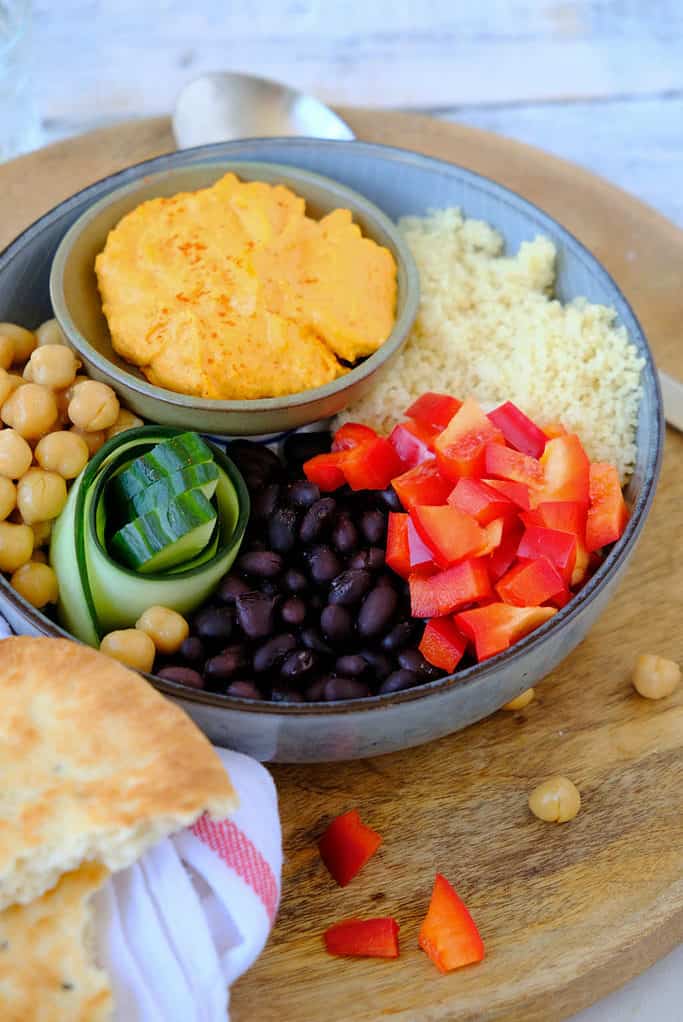 Hummus bowl in 10 minuten