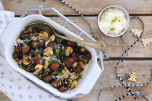 Geroosterde champignons uit de oven. Een heerlijks smakelijk bijgerecht voor bij vlees, vis of vega. Dit recept kan niet mislukken.