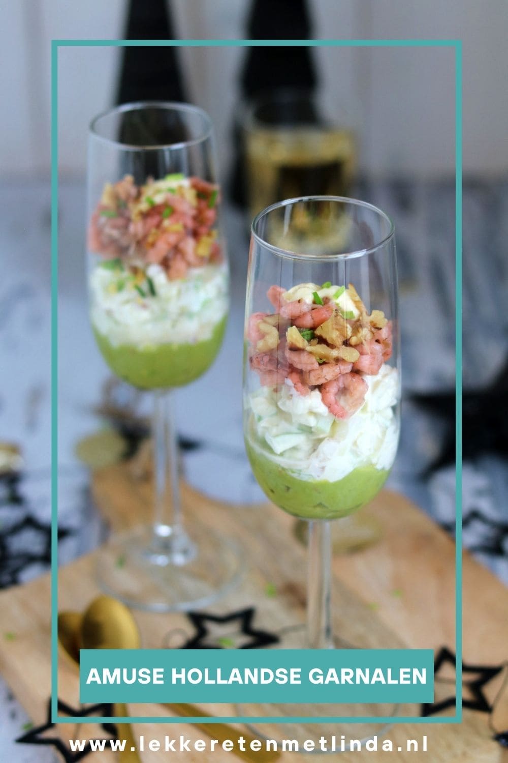 Amuse Hollandse garnalen in een glaasje.