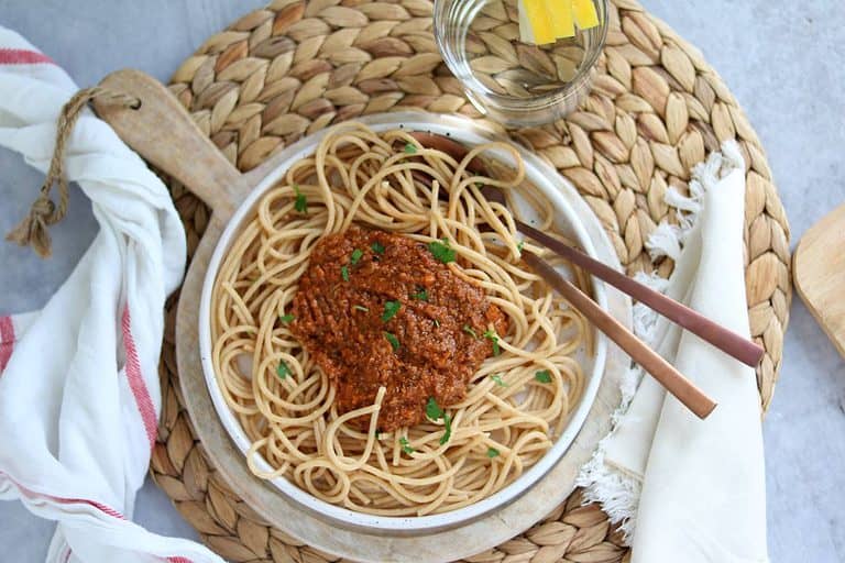 Vegetarische bolognese pasta