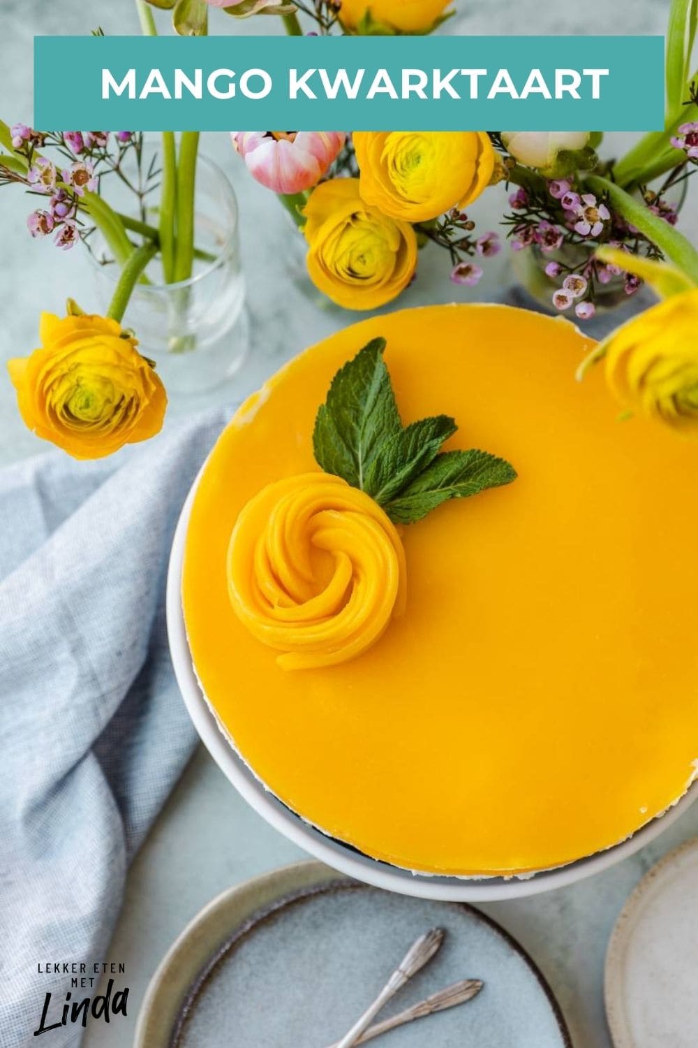 Mango kwarktaart