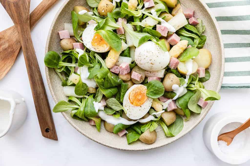 Aspergesalade met krieltjes