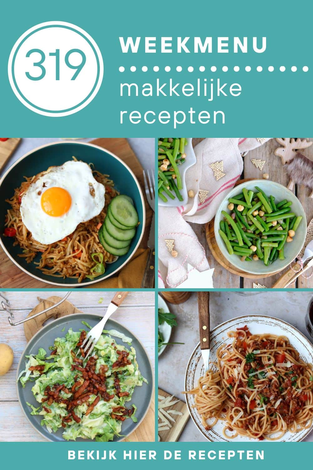 Weekmenu recepten voor het avondeten