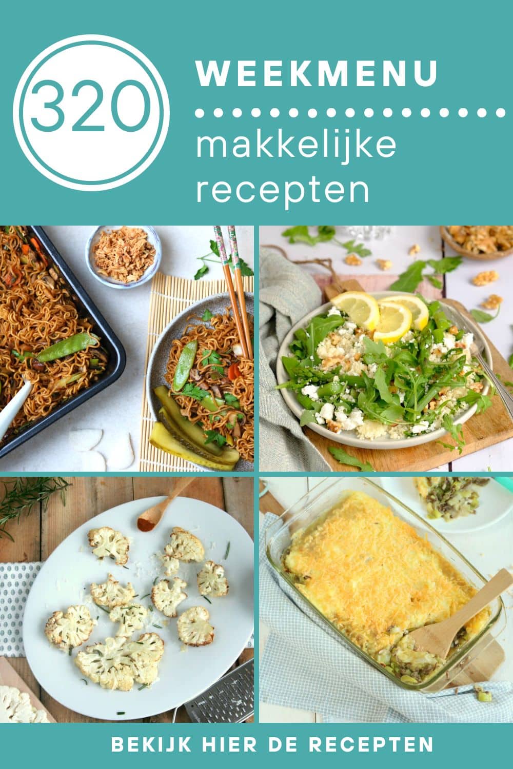 Weekmenu recepten voor het avondeten
