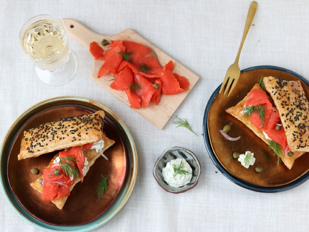 Hartige tompouce met zalm