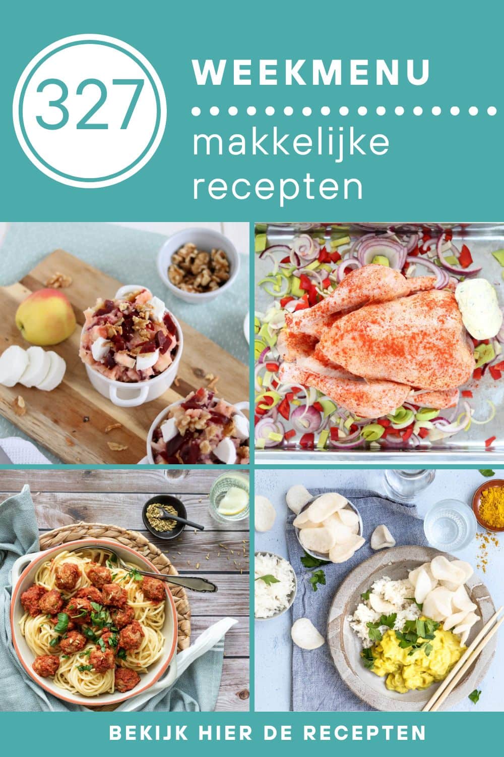 Weekmenu recepten voor het avondeten