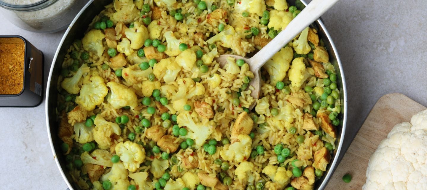 Eenpansgerecht met rijst