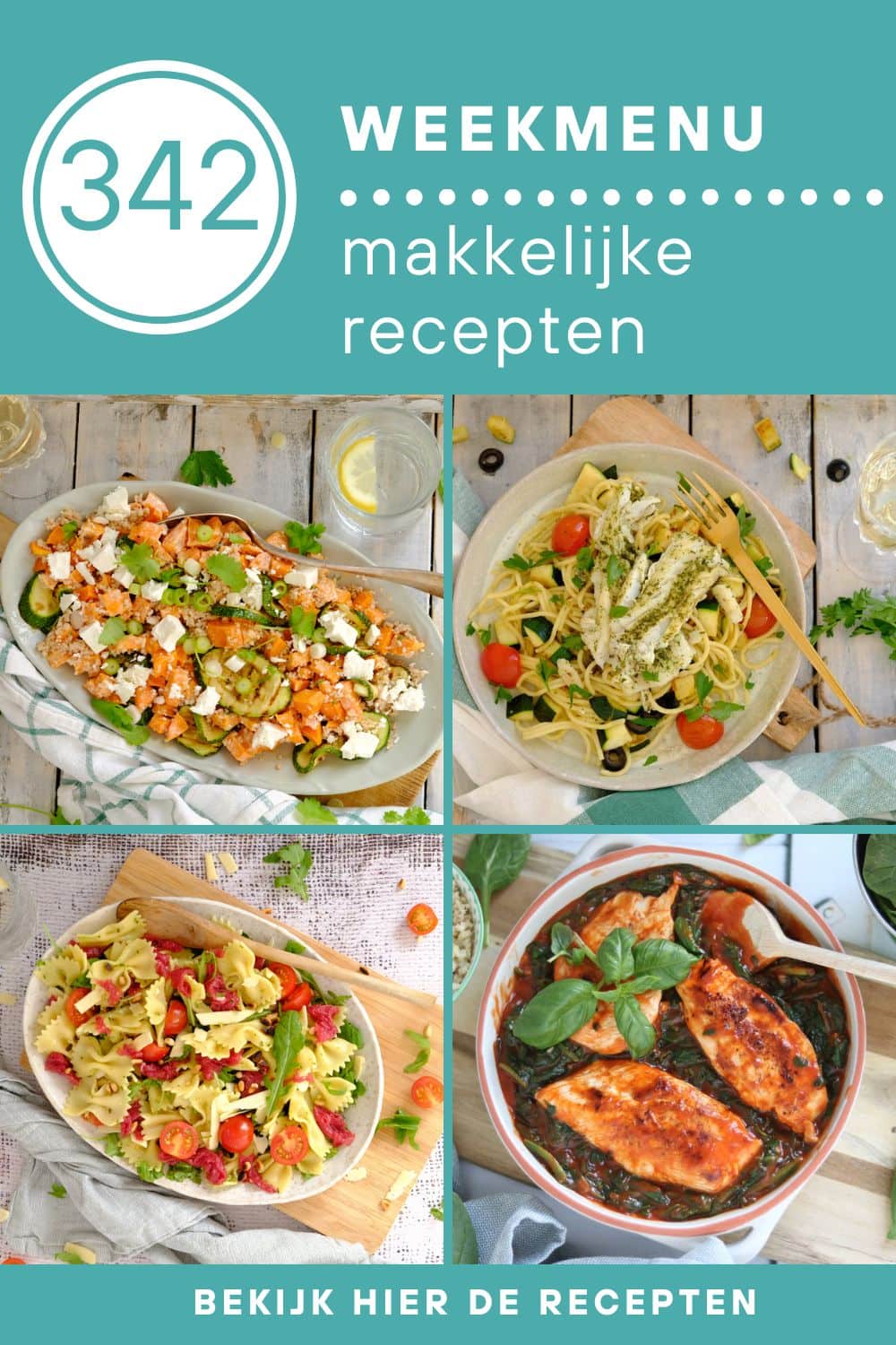 Weekmenu recepten voor het avondeten