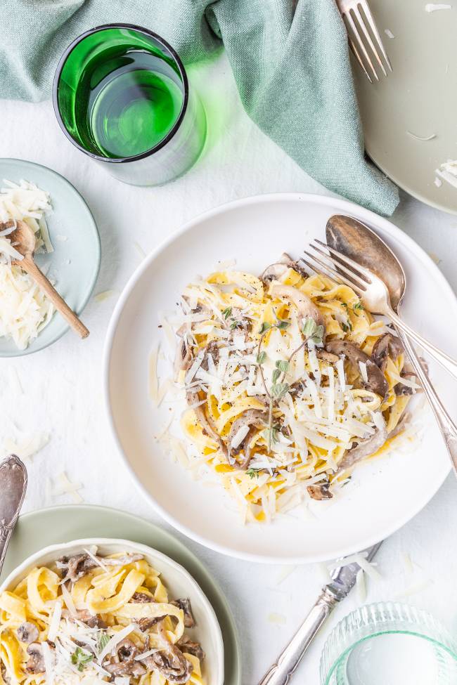 Pasta met champignons