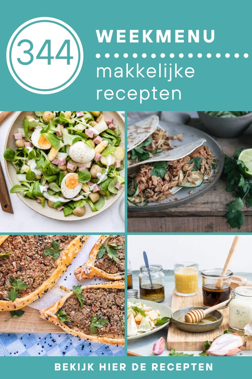 Weekmenu recepten voor het avondeten