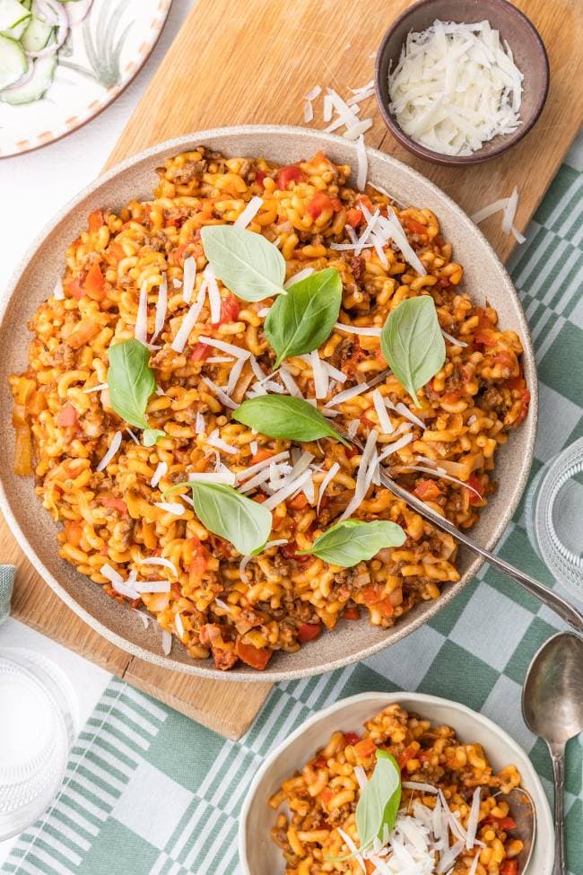 Eenpansgerecht met macaroni