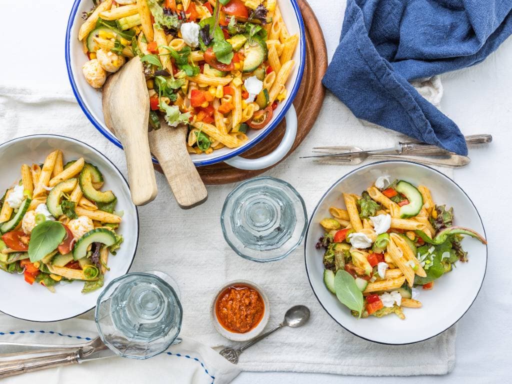 Pastasalade met pesto