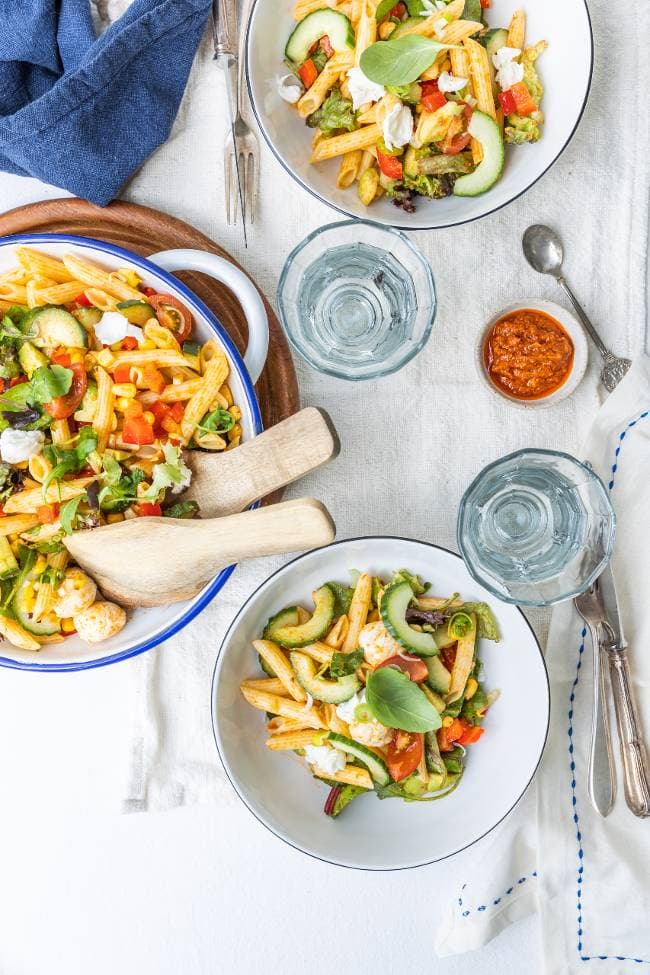 Pastasalade met pesto