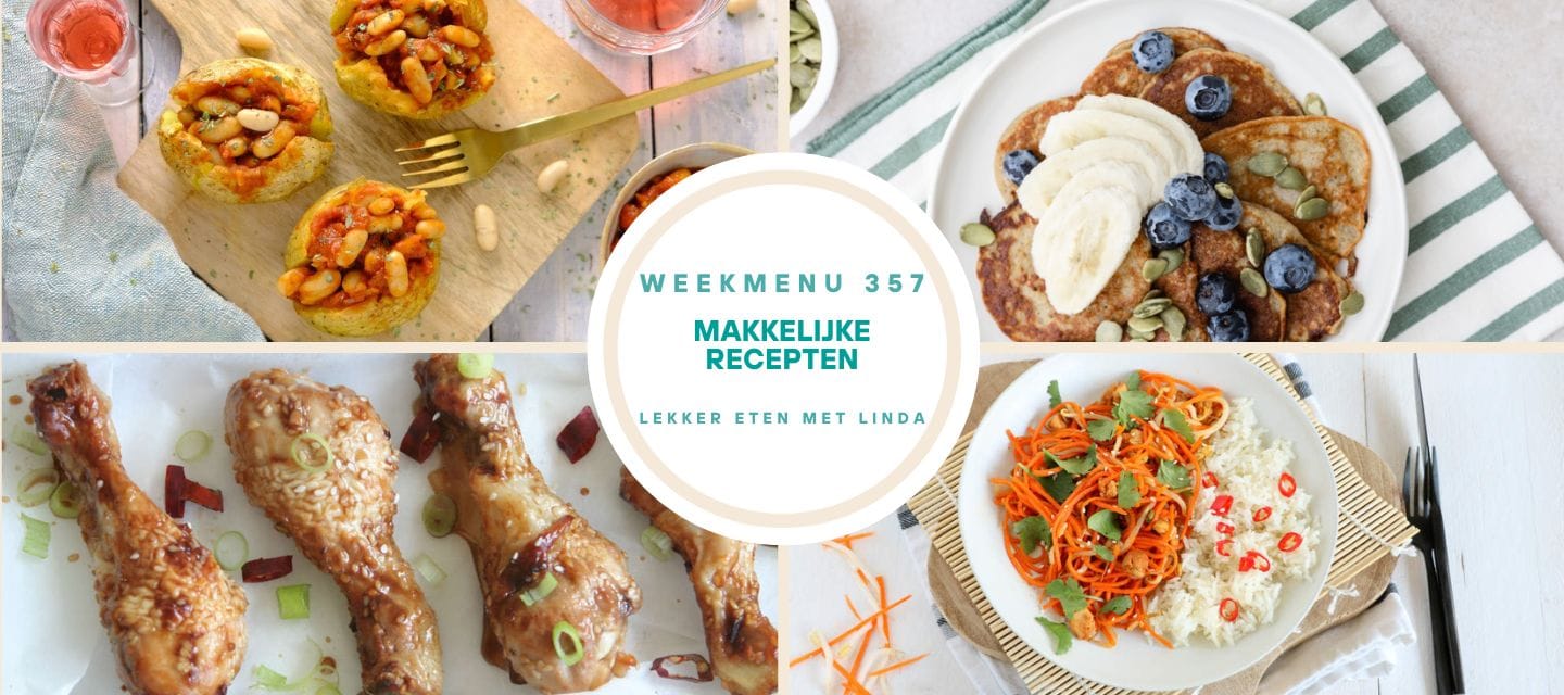 Weekmenu Idee Weekmenu makkelijke recepten 357 - Lekker eten met Linda