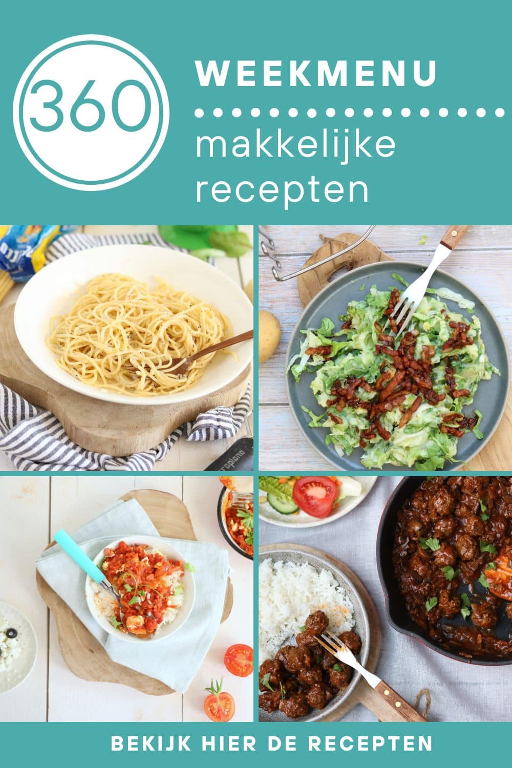 Weekmenu recepten voor het avondeten