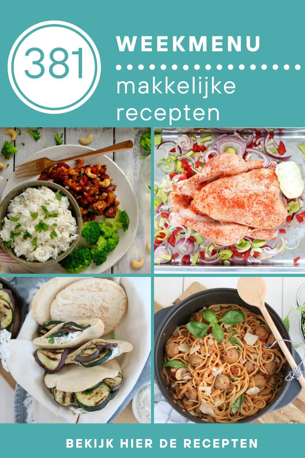 Weekmenu recepten voor het avondeten