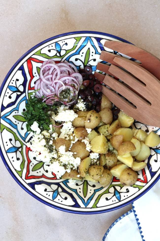 Griekse aardappelsalade