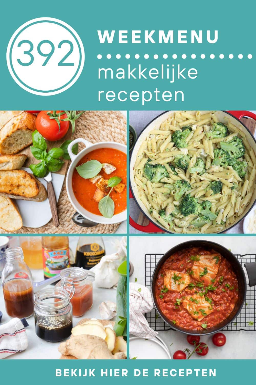 Weekmenu recepten voor het avondeten