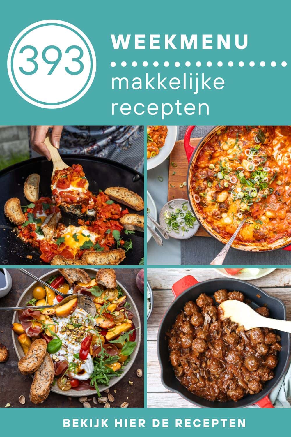 Weekmenu recepten voor het avondeten