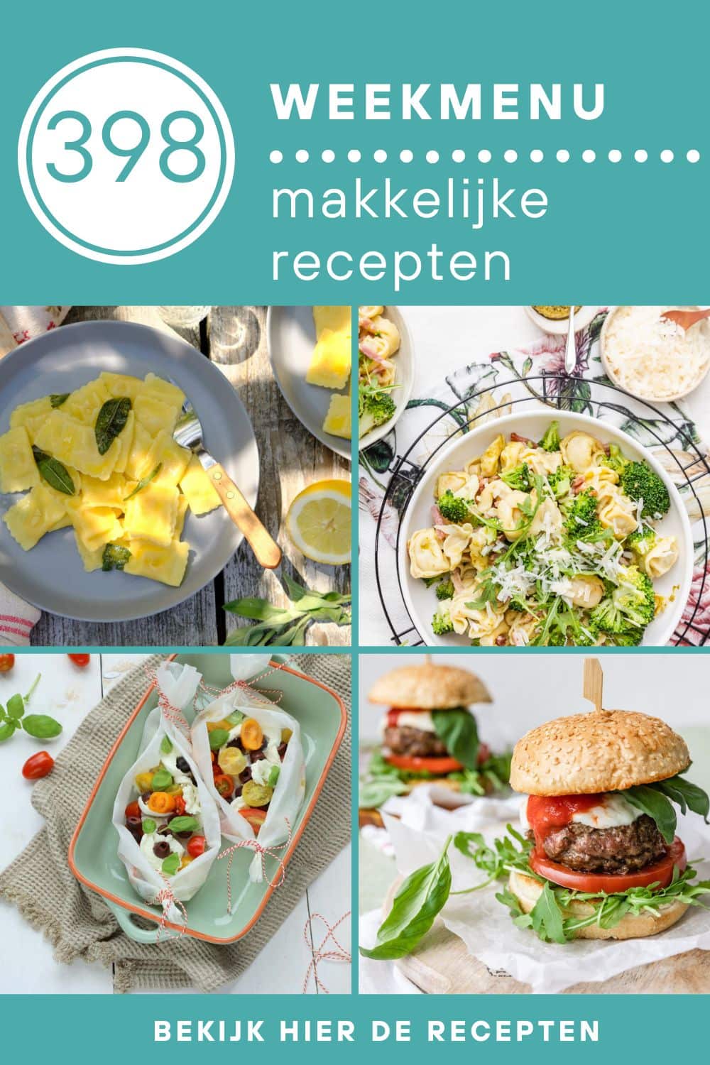 Weekmenu recepten voor het avondeten
