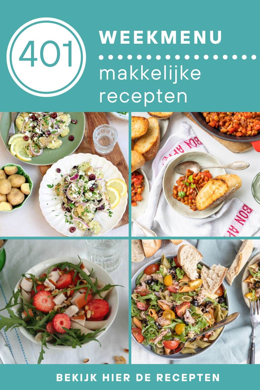 Weekmenu recepten voor het avondeten