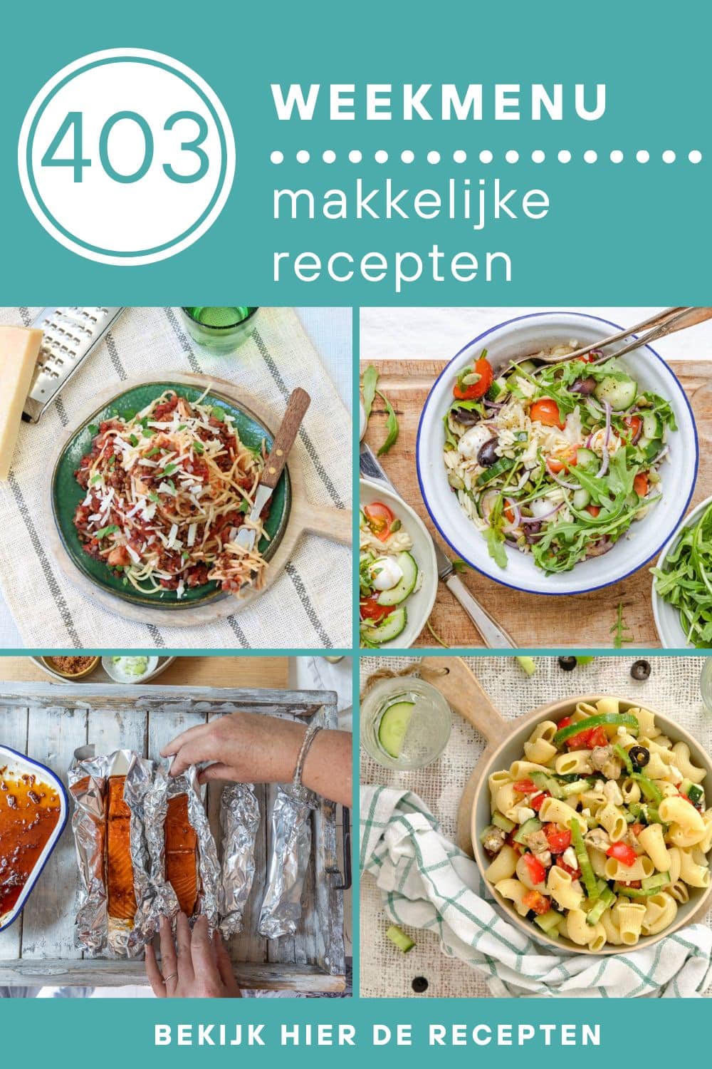 Weekmenu recepten voor het avondeten