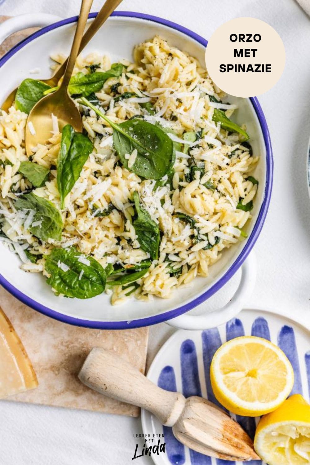 Orzo met spinazie recept
