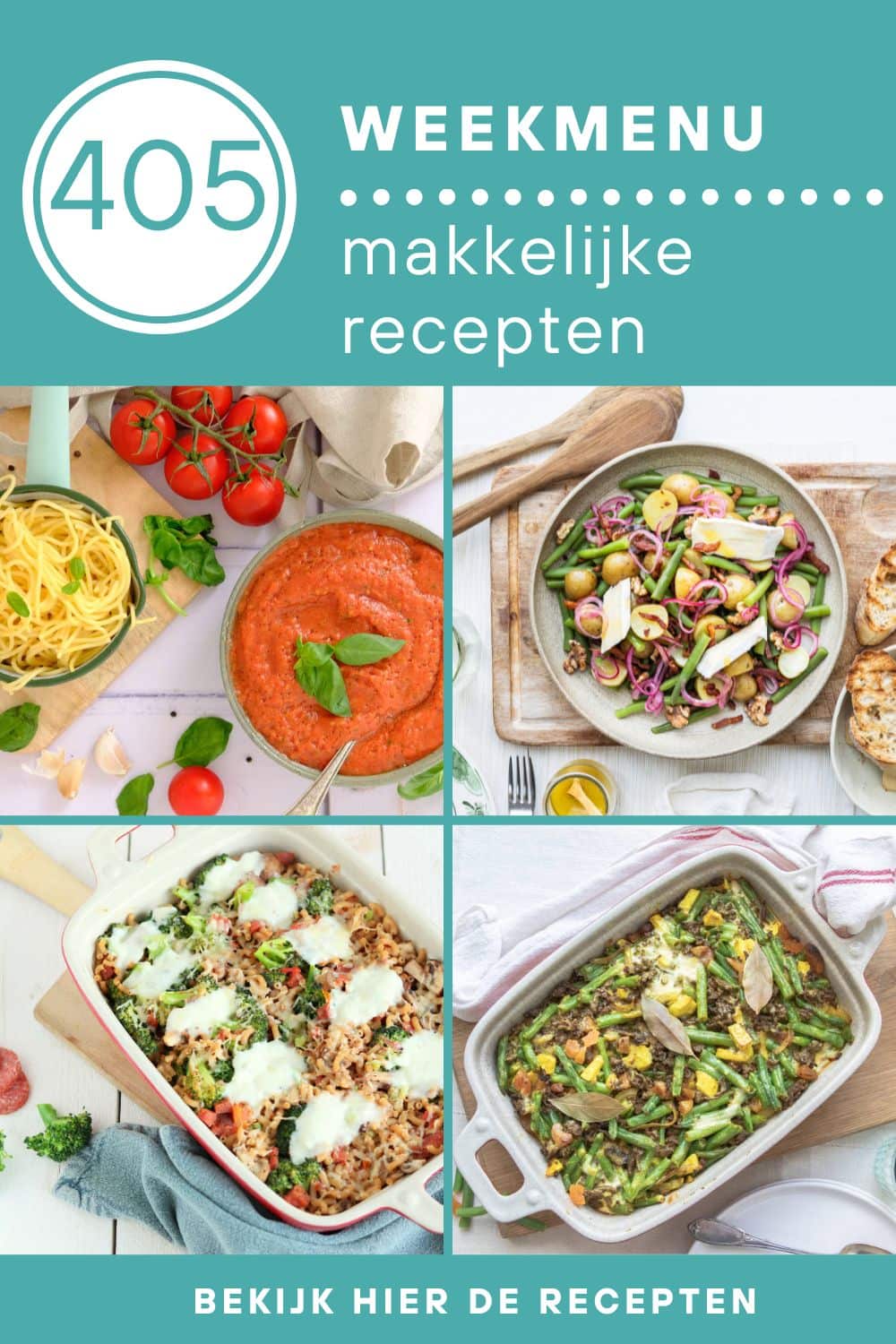 Weekmenu recepten voor het avondeten
