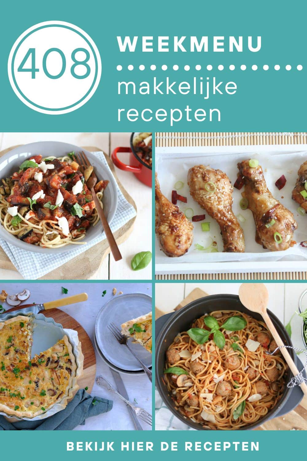 Weekmenu recepten voor het avondeten