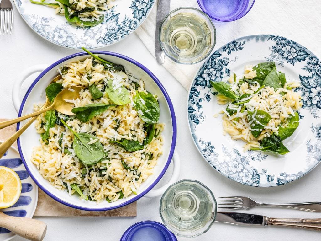 Orzo met spinazie