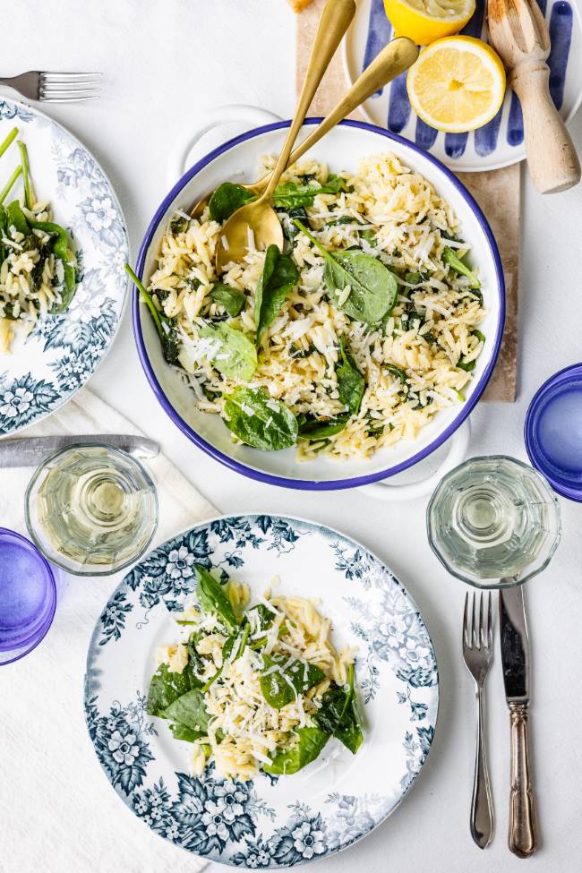 Orzo met spinazie