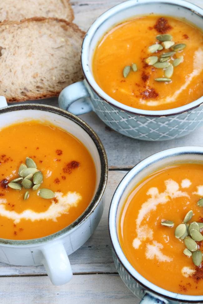 Makkelijke pompoensoep met wortel