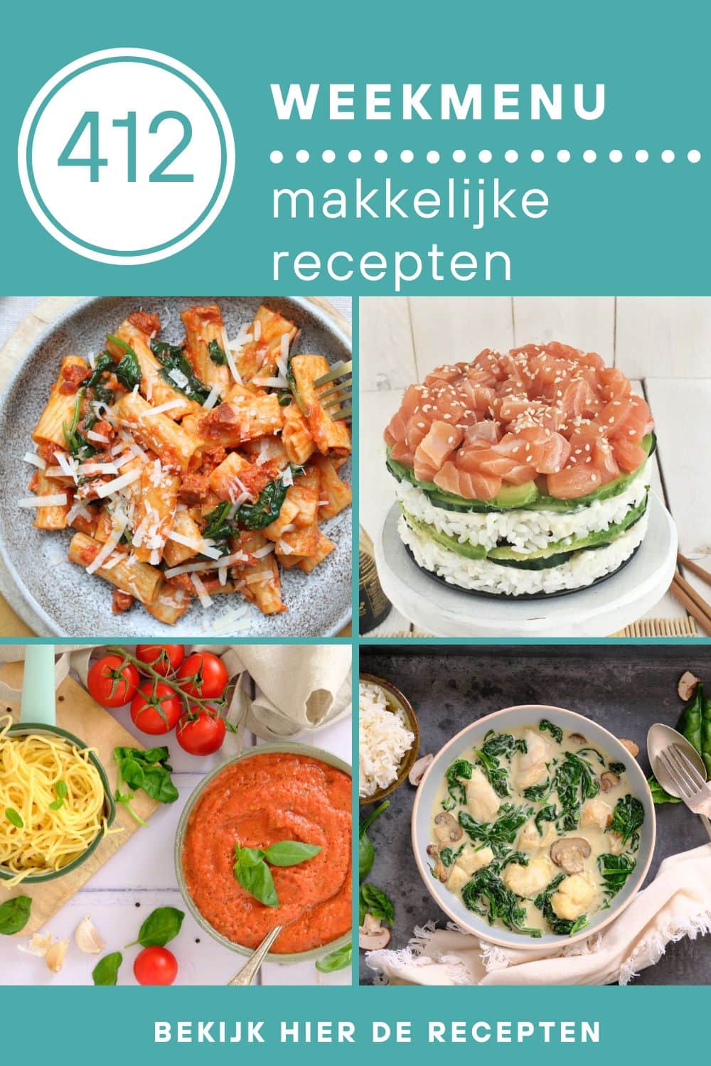 Weekmenu recepten voor het avondeten