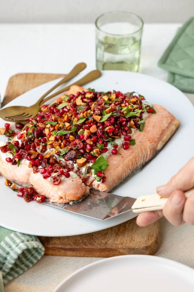 Kerst zalm uit de oven
