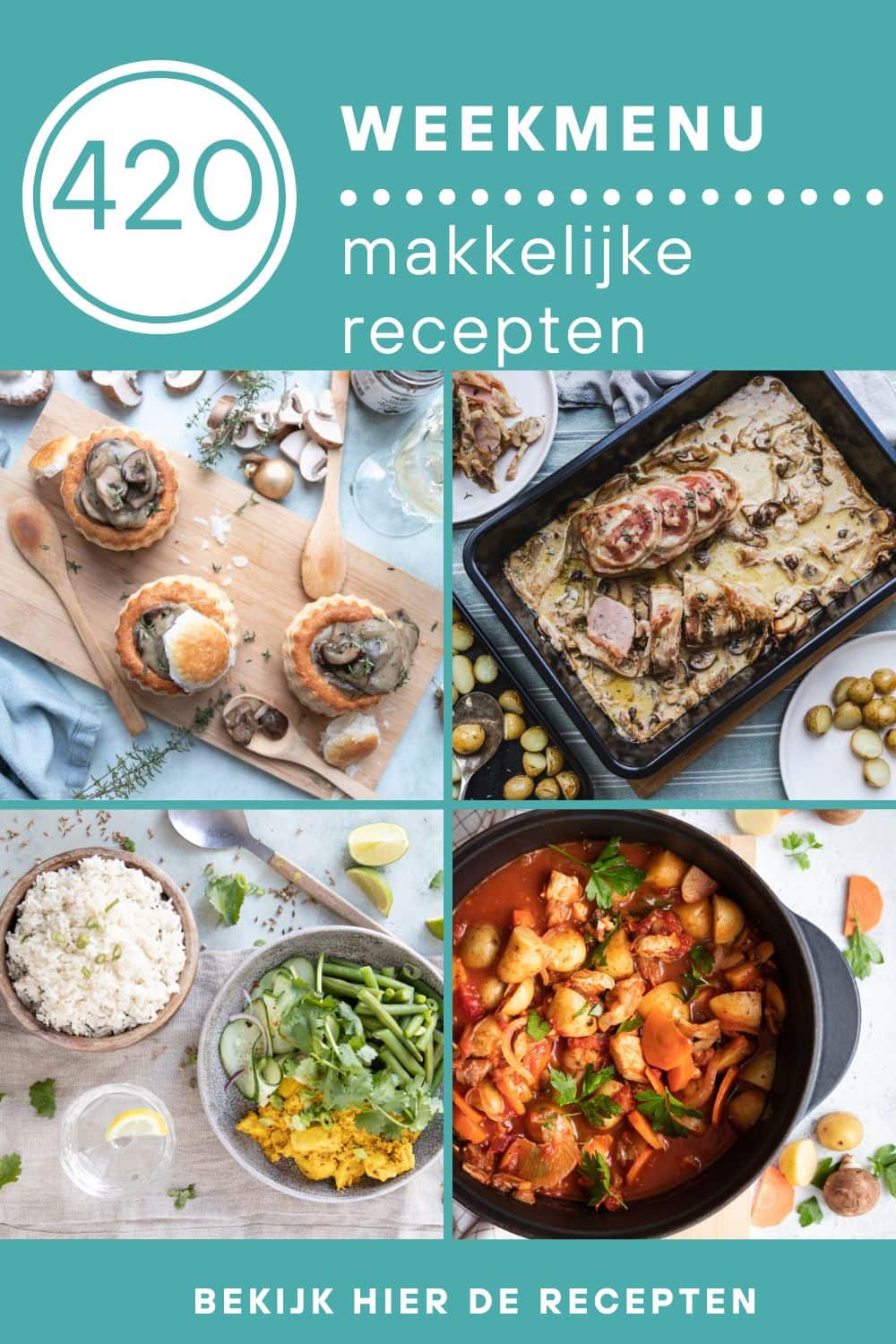 Weekmenu recepten voor het avondeten
