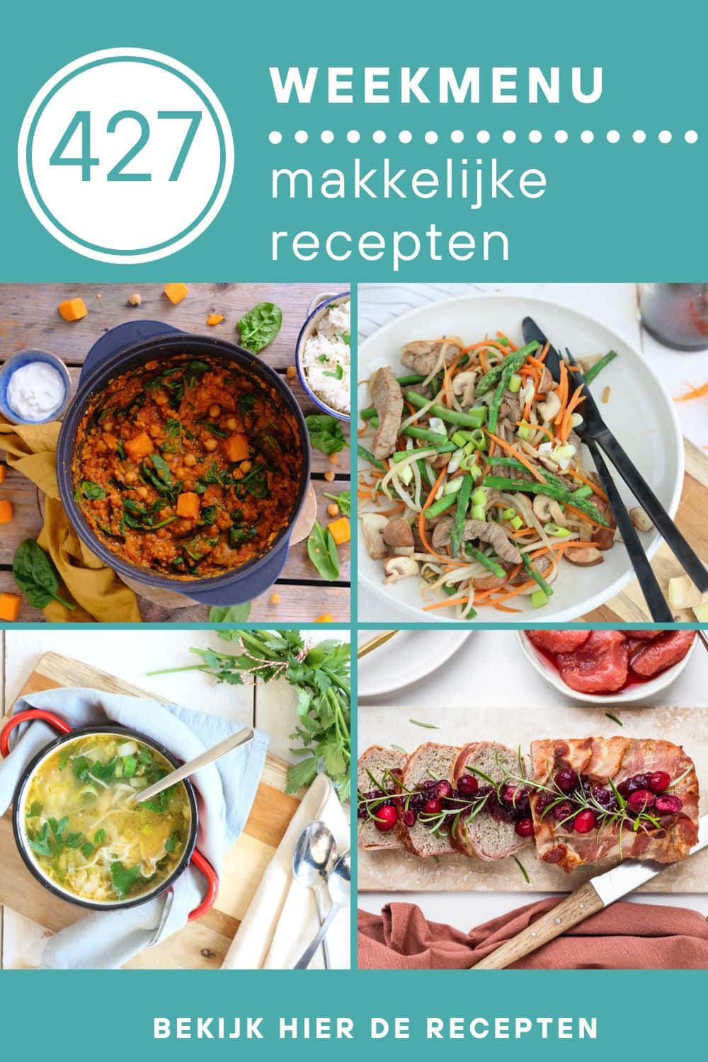 Weekmenu recepten voor het avondeten