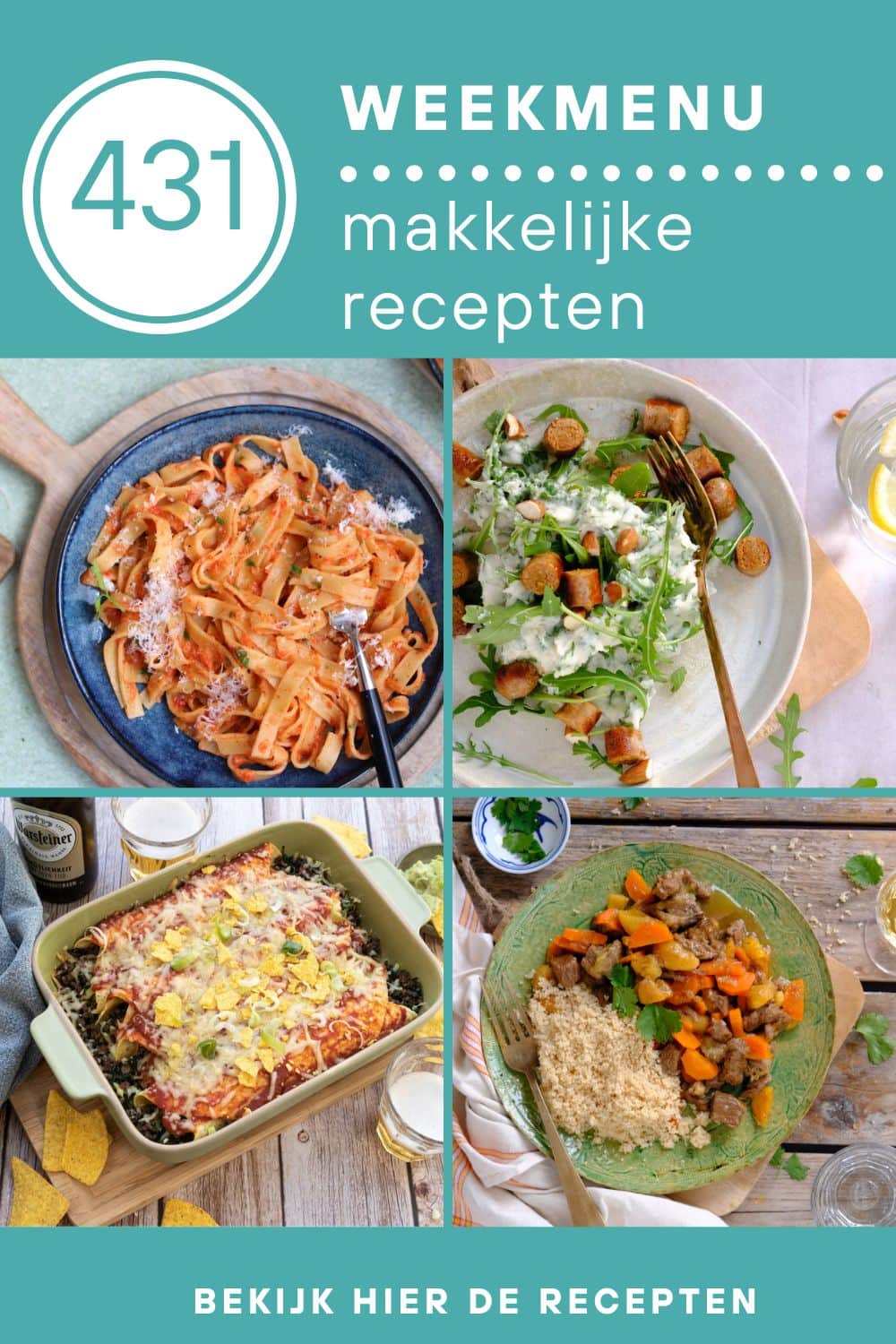 Weekmenu recepten voor het avondeten