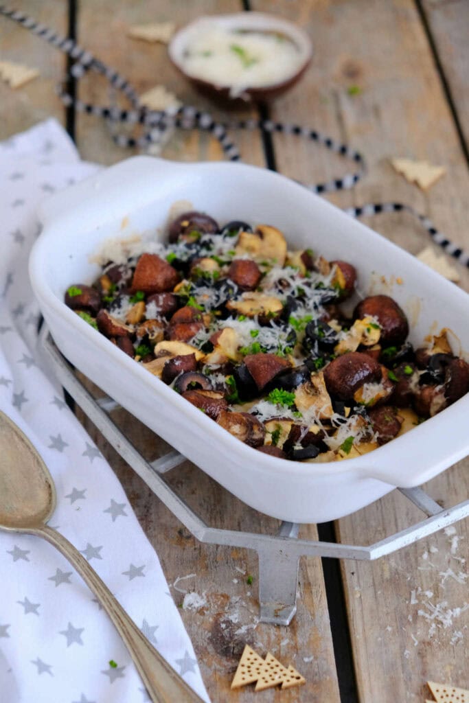 Groente uit de oven, geroosterde champignons uit de oven