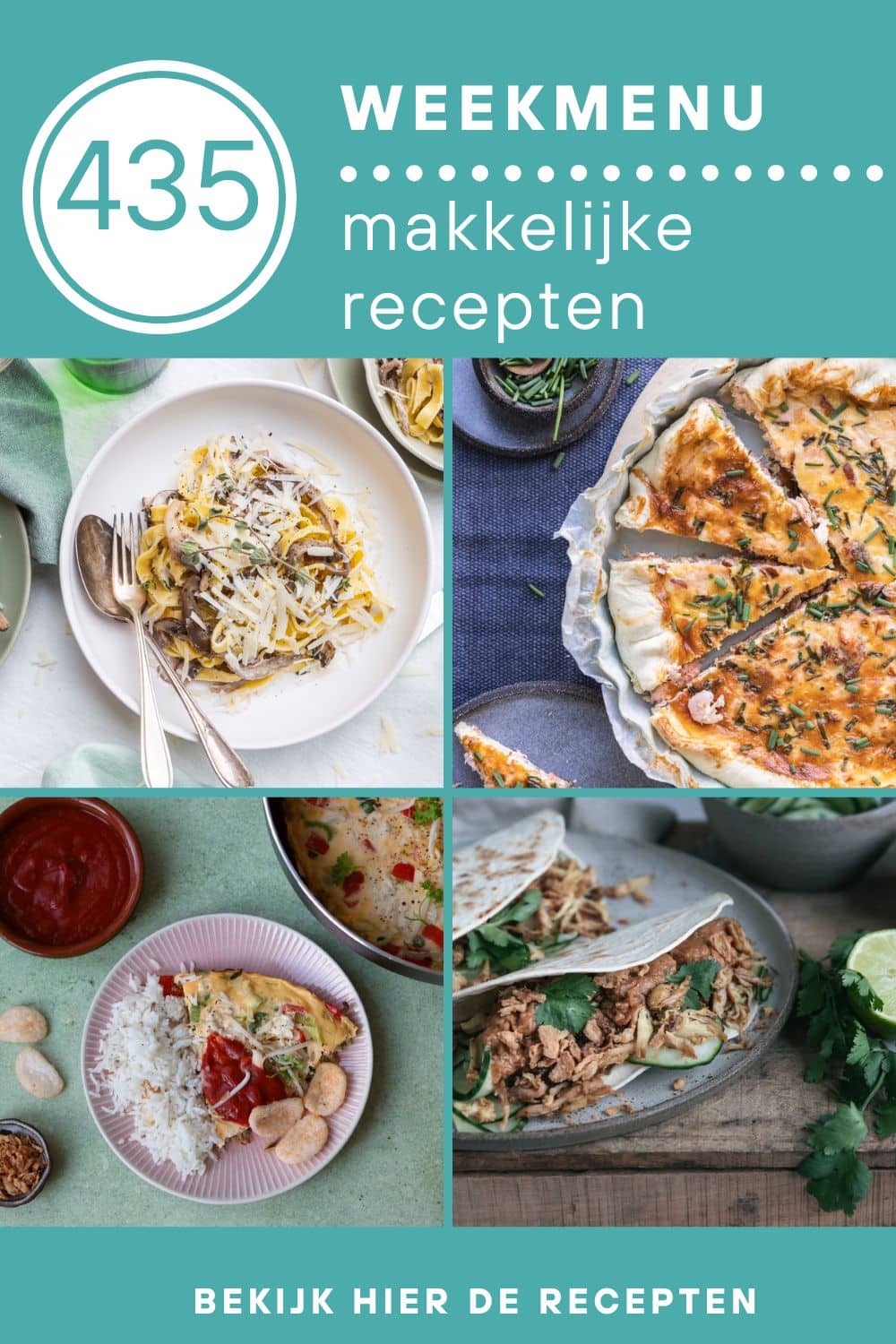 Weekmenu recepten voor het avondeten