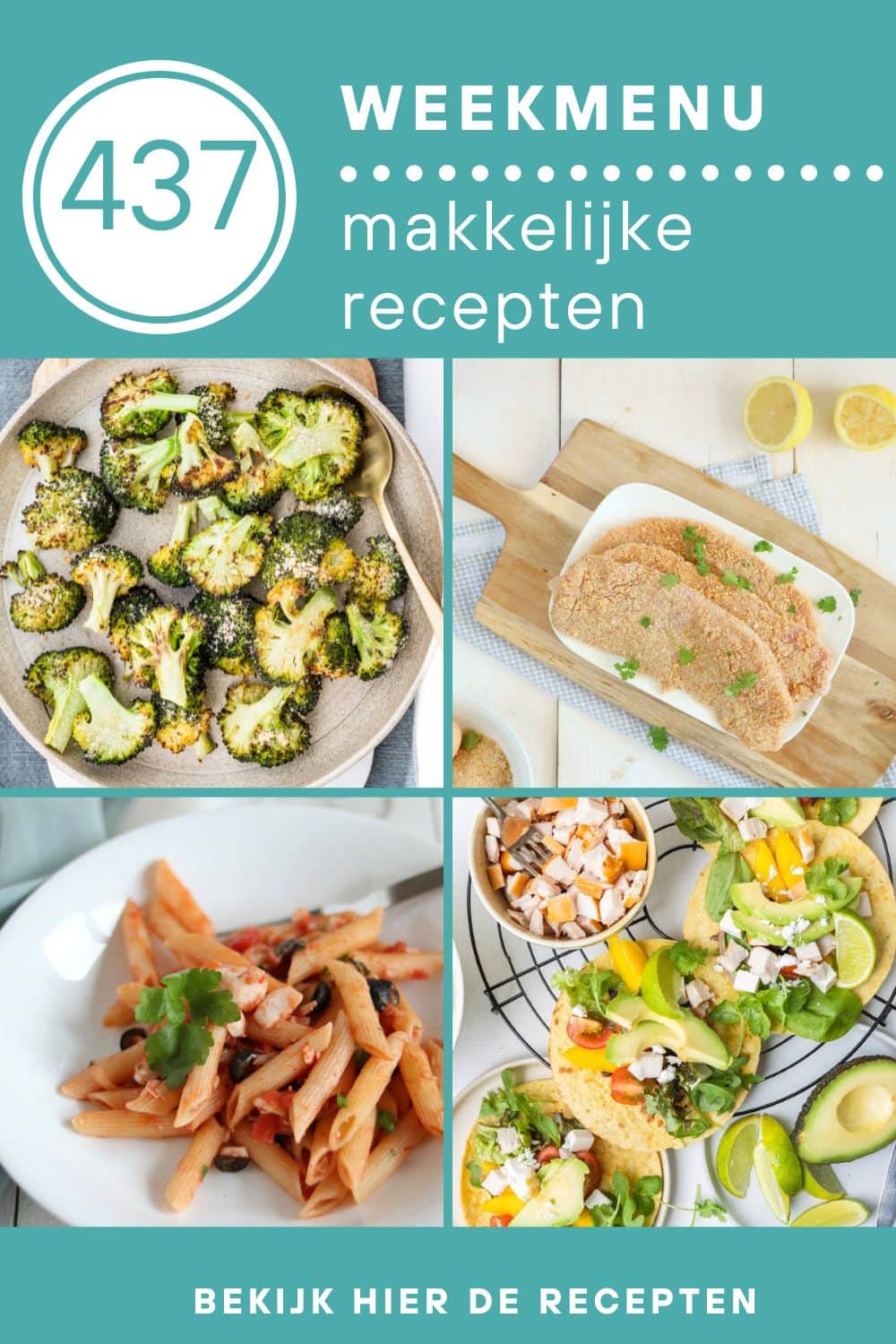 Weekmenu recepten voor het avondeten