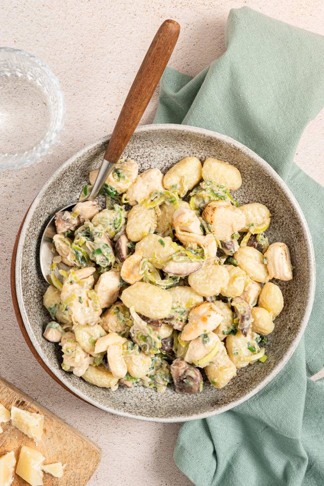 Romige gnocchi met kip